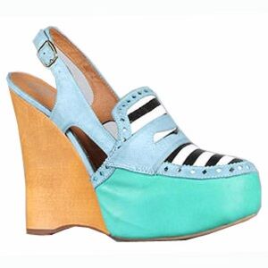 Jeffrey Campbell funky heeled loafer wedge